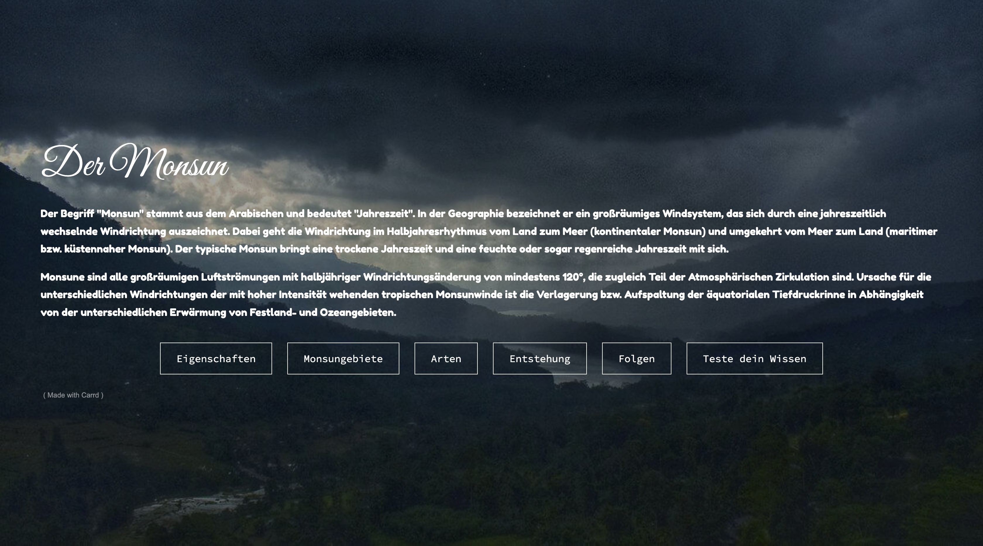 Projekt "Der Monsun"